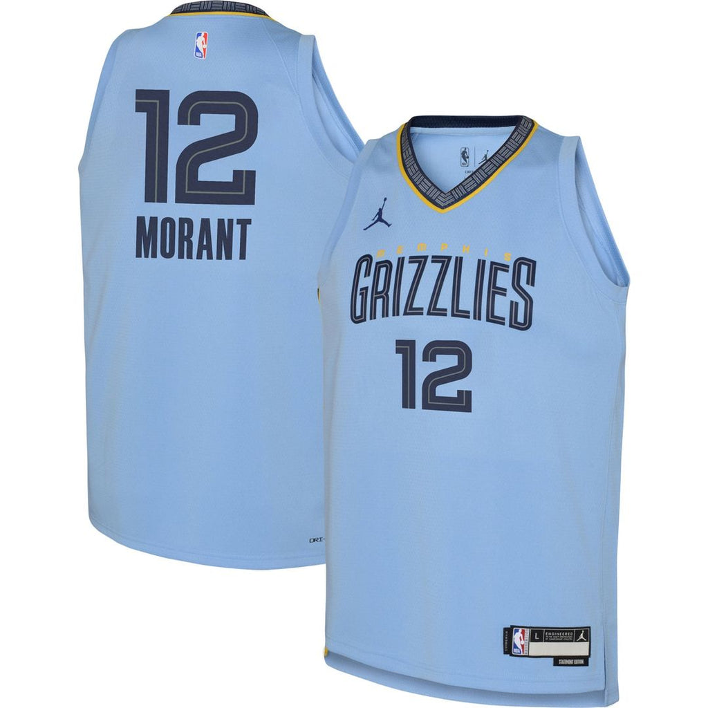 Ja Morant Memphis Grizzlies Jordan Brand Youth Swingman Jersey - Statement Edition - Light Blue | NBA Fan Gear