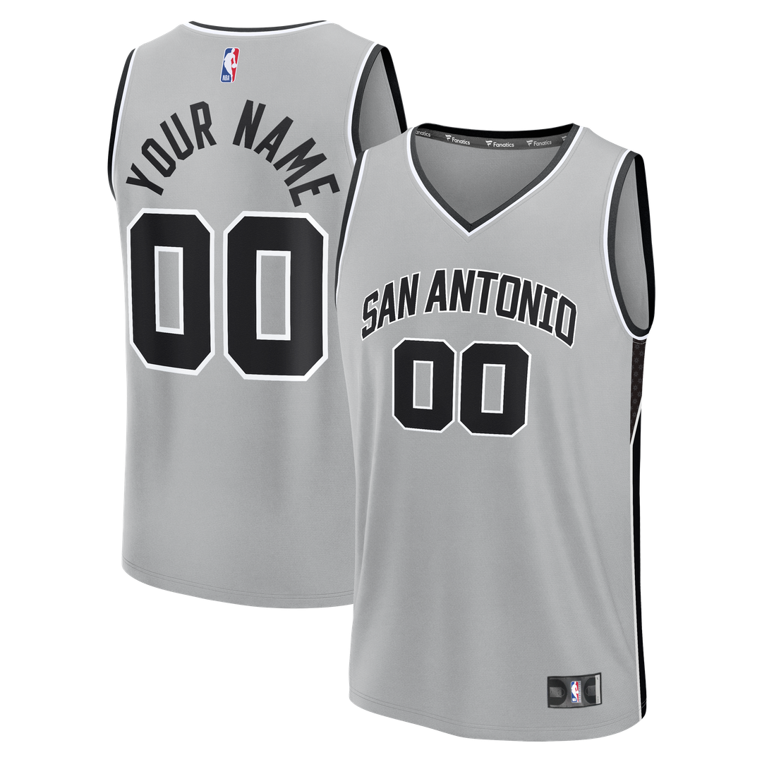 San Antonio Spurs Fanatics Youth Fast Break Custom Jersey - Statement Edition - Silver | NBA Fan Gear