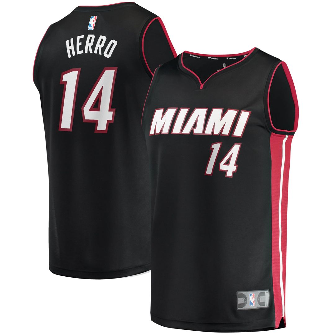Tyler Herro Miami Heat Fanatics Fast Break Replica Jersey Black - Icon Edition | NBA Fan Gear