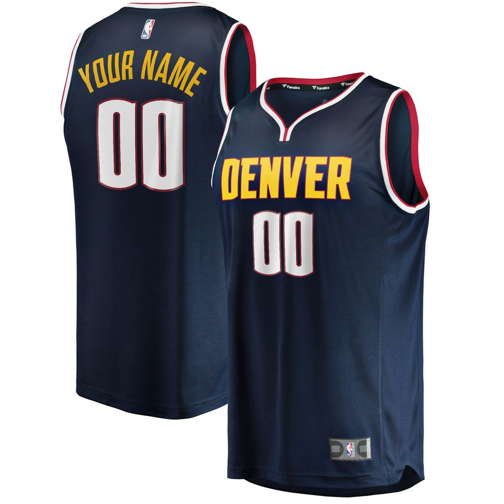 Denver Nuggets Fanatics Youth Fast Break Custom Replica Jersey Navy - Icon Edition | NBA Fan Gear