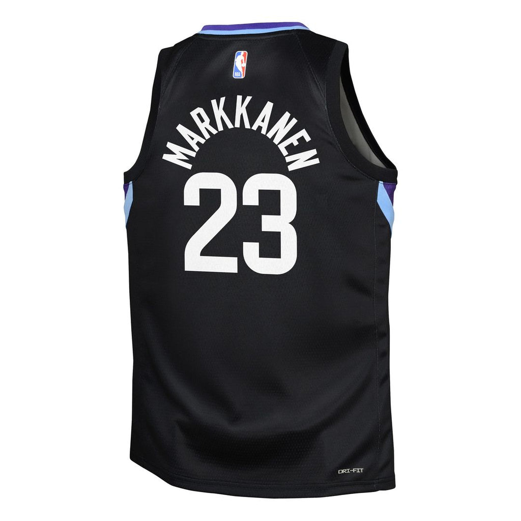 Lauri Markkanen Utah Jazz Jordan Brand Youth Swingman Jersey - Statement Edition - Black | NBA Fan Gear