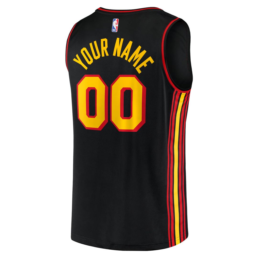 Atlanta Hawks Fanatics Fast Break Replica Custom Jersey Black - Statement Edition | NBA Fan Gear