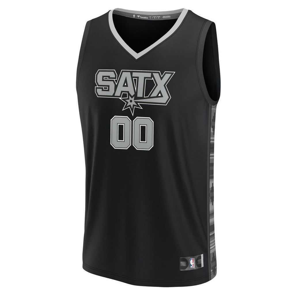 San Antonio Spurs Fanatics Youth Fast Break Replica Custom Jersey - Statement Edition - Black | NBA Fan Gear