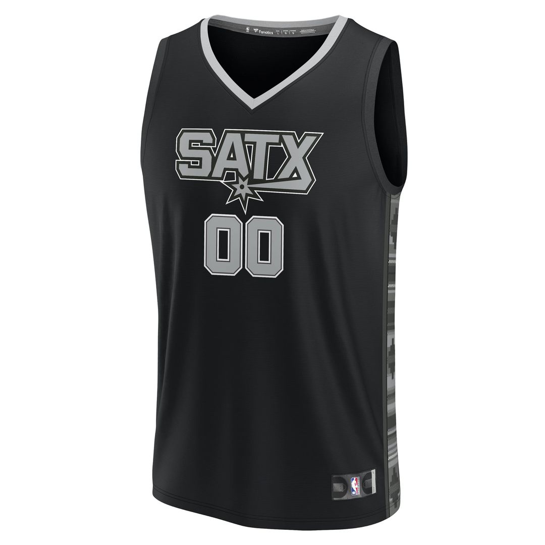 San Antonio Spurs Fanatics Youth Fast Break Replica Custom Jersey - Statement Edition - Black | NBA Fan Gear