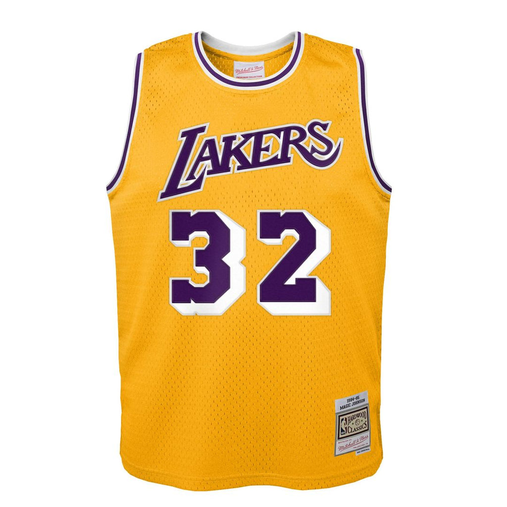 Magic Johnson Los Angeles Lakers Toddler 1984/ 85 Swingman Jersey - Gold | Mitchell & Ness NBA Fan Gear