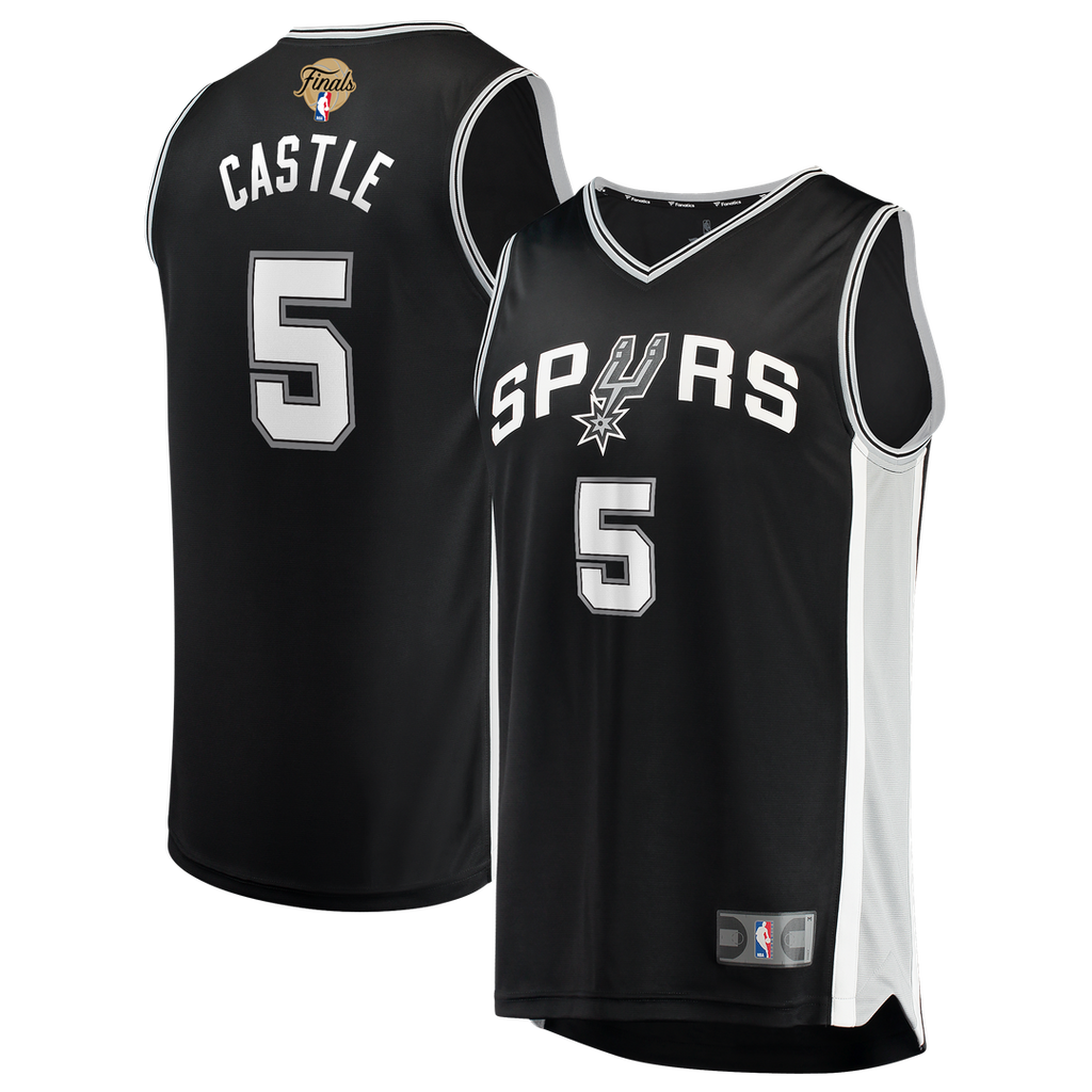 Stephon Castle San Antonio Spurs Fanatics 2026 NBA Finals Patch Fast Break Jersey - Icon Edition - Black | Fan Gear