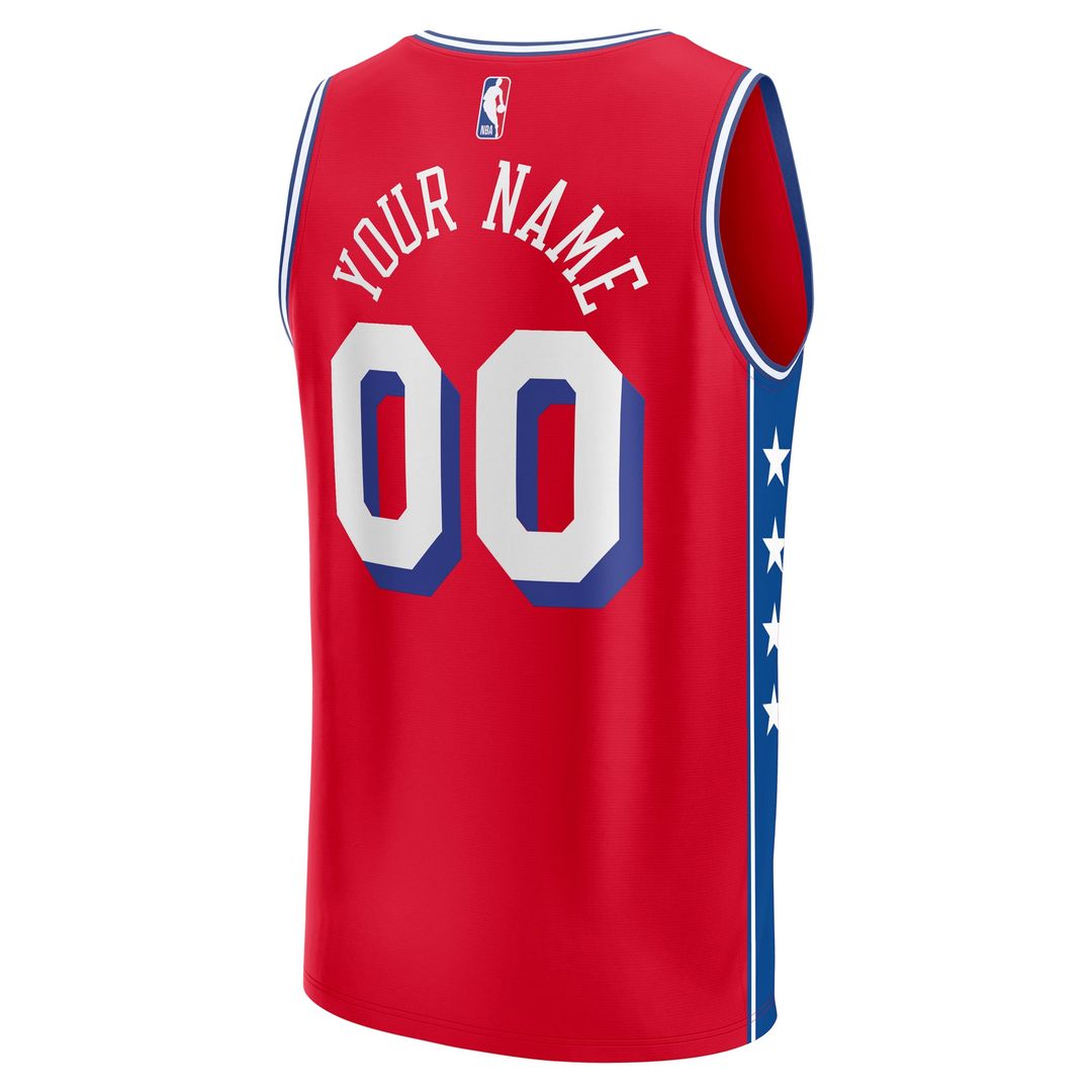 Philadelphia 76ers Fanatics Youth Fast Break Replica Custom Jersey - Statement Edition - Red | NBA Fan Gear