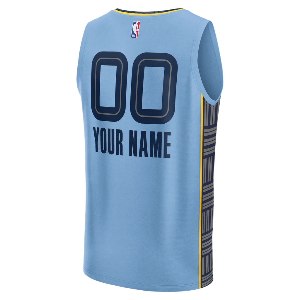 Memphis Grizzlies Fanatics Youth Fast Break Custom Jersey - Statement Edition - Light Blue | NBA Fan Gear