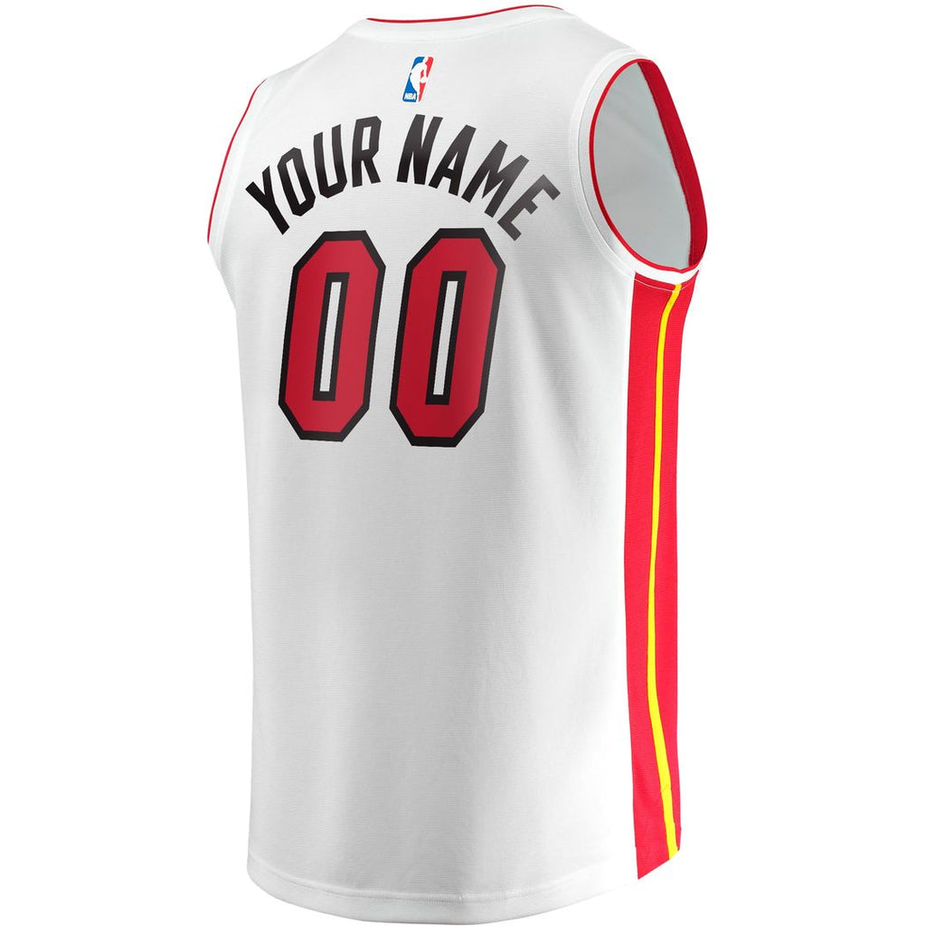 Miami Heat Fanatics Fast Break Custom Replica Jersey - Association Edition - White | NBA Fan Gear