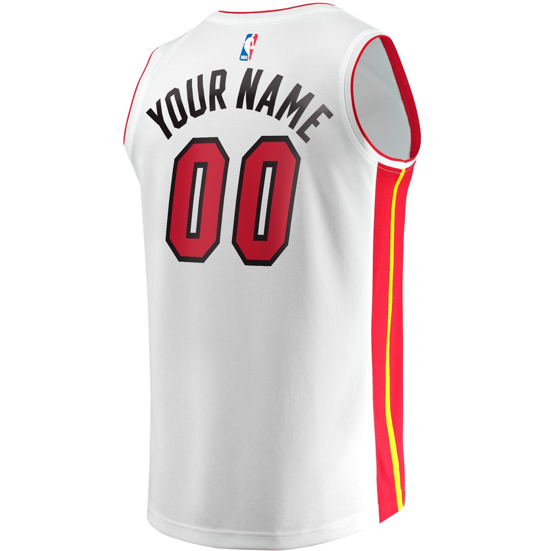 Miami Heat Fanatics Fast Break Custom Replica Jersey - Association Edition - White | NBA Fan Gear