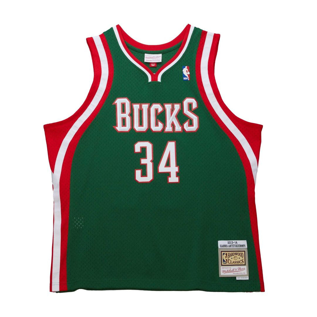 Giannis Antetokounmpo Milwaukee Bucks Mitchell & Ness 2013/ 14 Hardwood Classics Swingman Jersey - Hunter Green | NBA Fan Gear