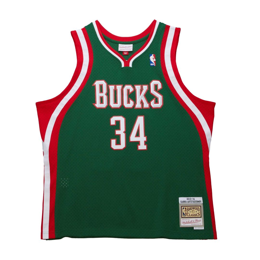 Giannis Antetokounmpo Milwaukee Bucks Mitchell & Ness 2014/ 15 Hardwood Classics Swingman Jersey - Red | NBA Fan Gear