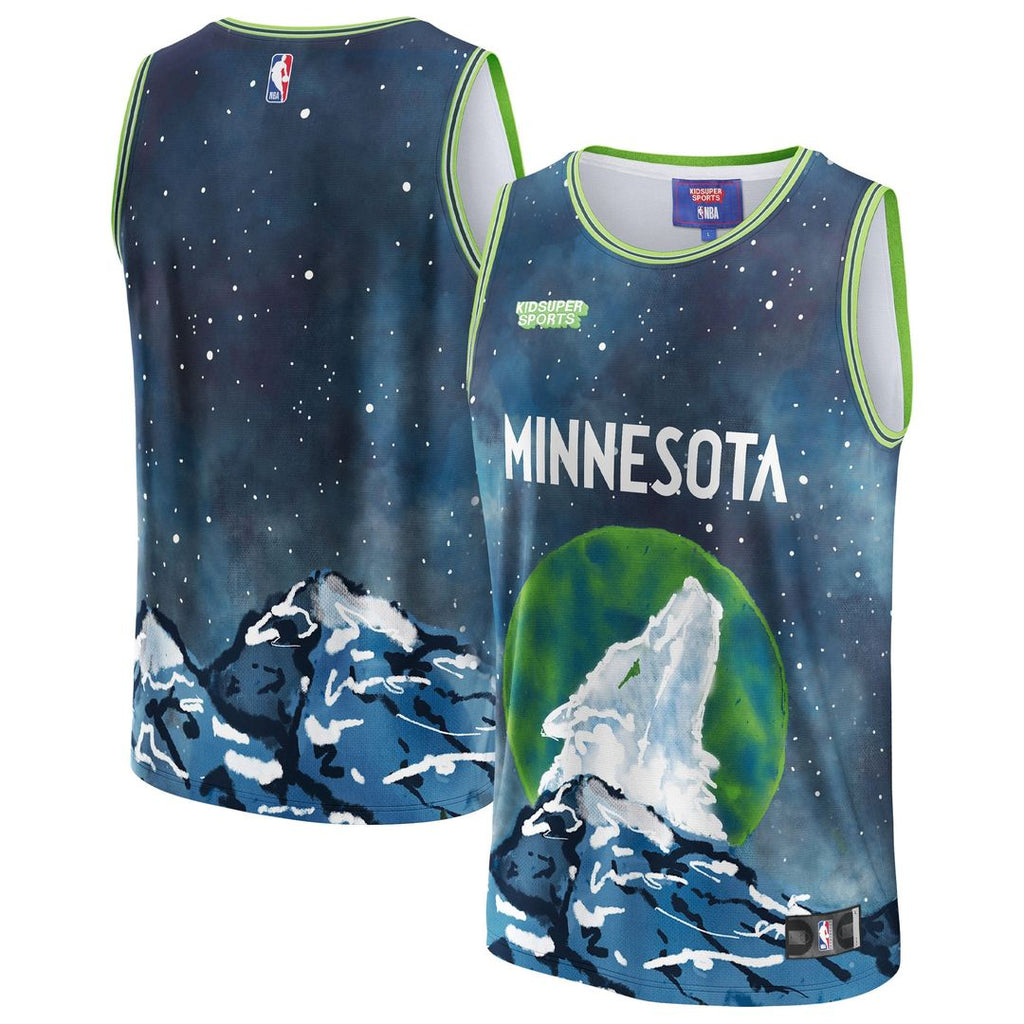 Minnesota Timberwolves NBA & KidSuper Studios by Fanatics Unisex Hometown Jersey - Blue | Fan Gear