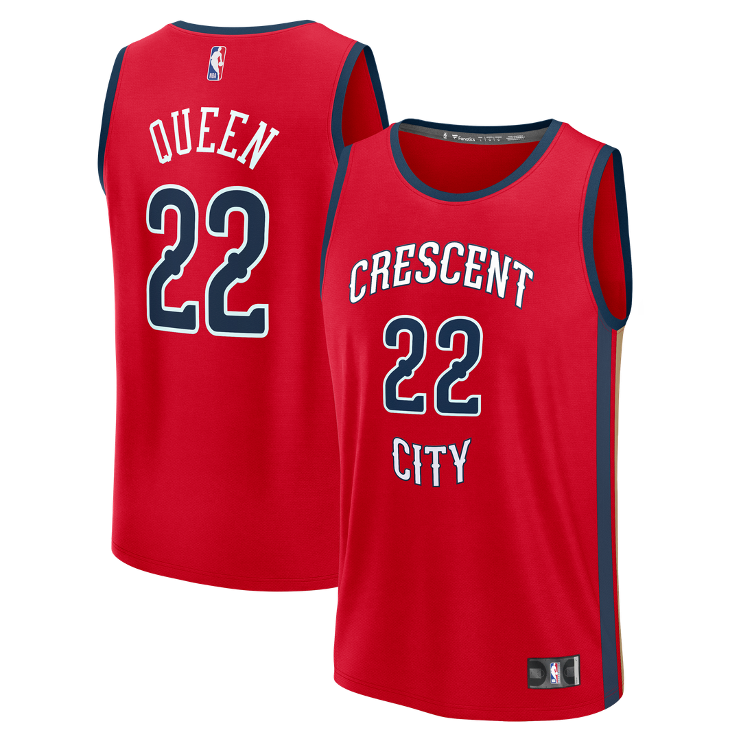 Derik Queen New Orleans Pelicans Fanatics Fast Break Replica Player Jersey - Statement Edition - Red | NBA Fan Gear