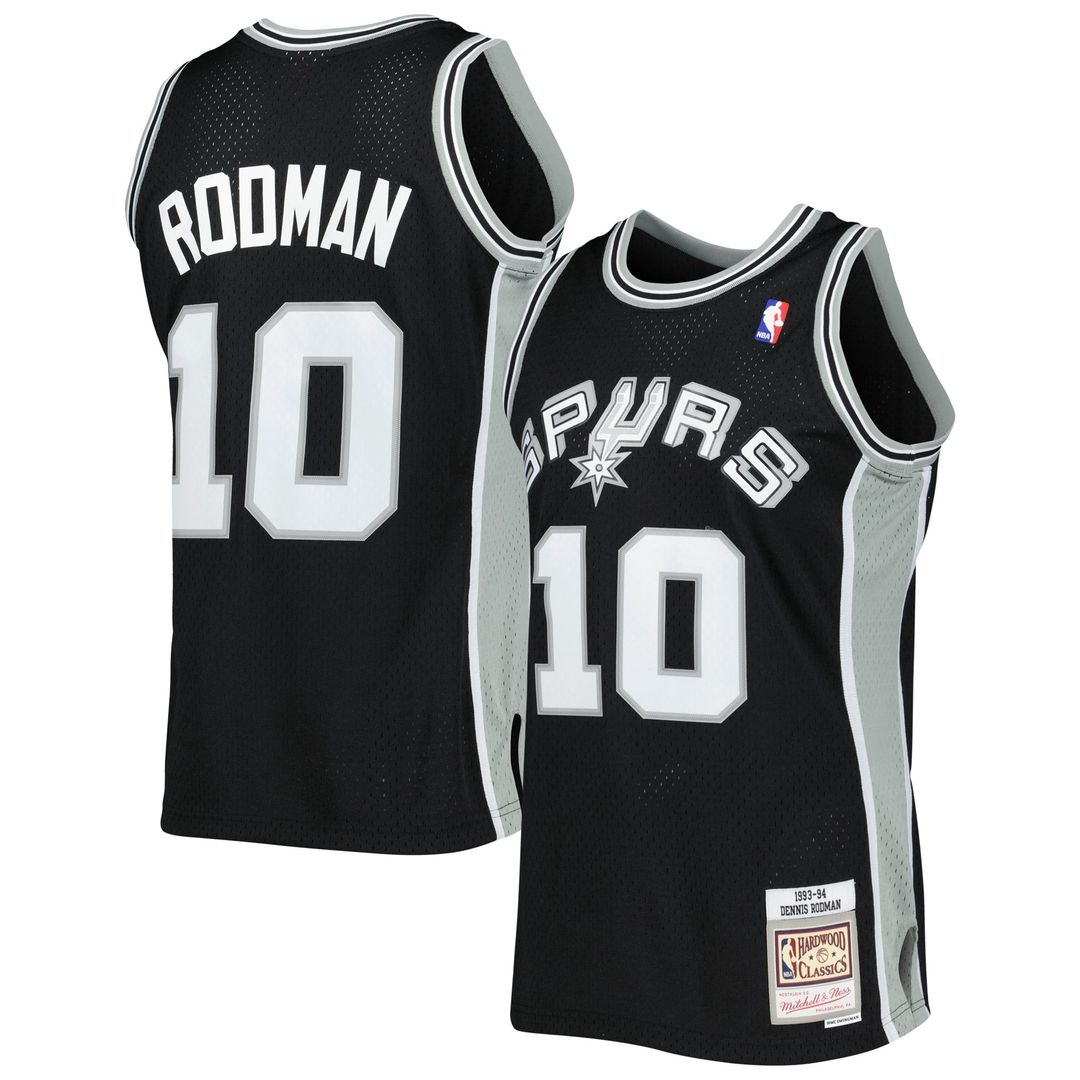 Dennis Rodman San Antonio Spurs Mitchell & Ness 1993/ 94 Hardwood Classics Swingman Jersey - Black | NBA Fan Gear