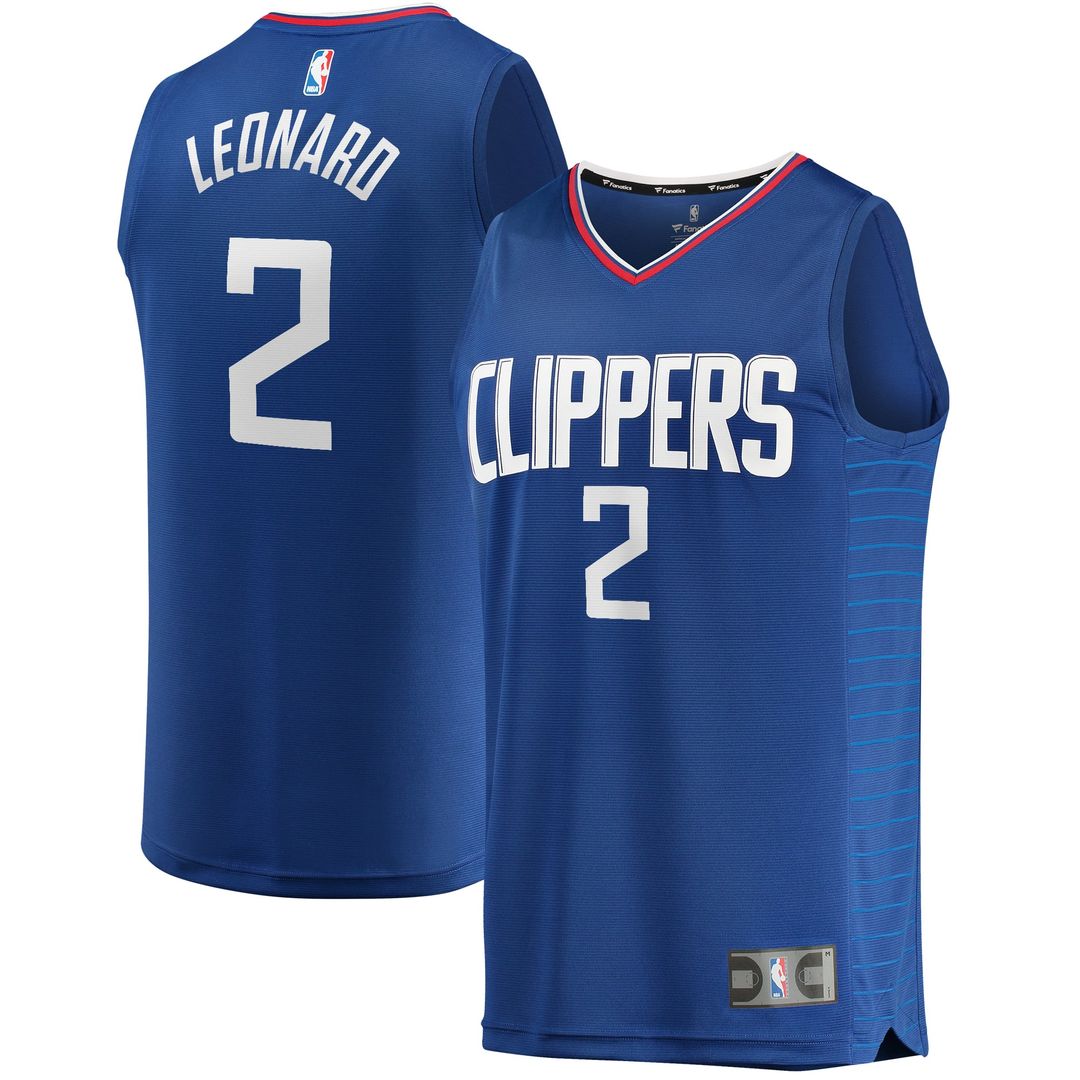 Kawhi Leonard LA Clippers Fanatics Youth 2019/ 20 Fast Break Replica Jersey Blue - Icon Edition | NBA Fan Gear