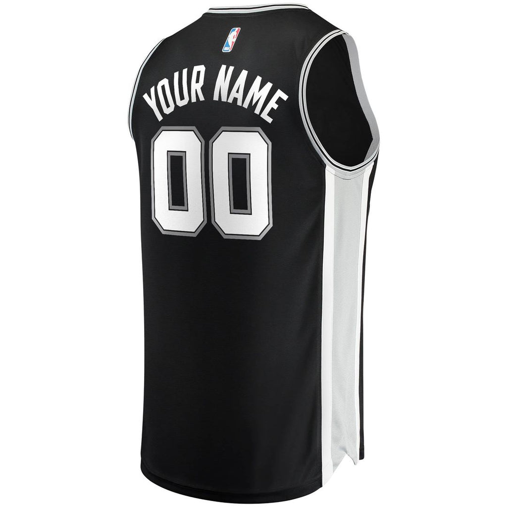 San Antonio Spurs Fanatics Youth Fast Break Custom Replica Jersey Black - Icon Edition | NBA Fan Gear