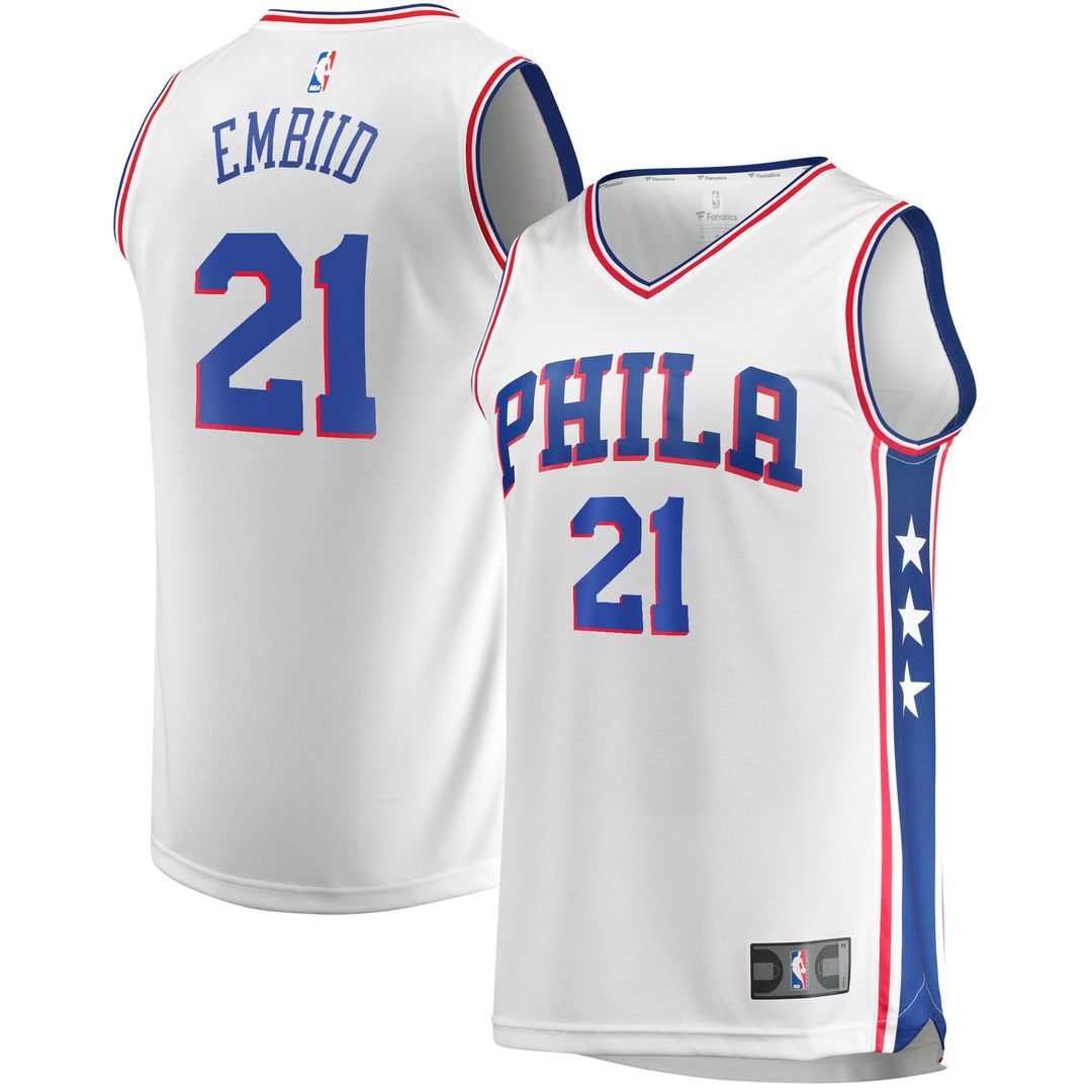 Joel Embiid Philadelphia 76ers Fanatics Replica Jersey - Association Edition - White | NBA Fan Gear