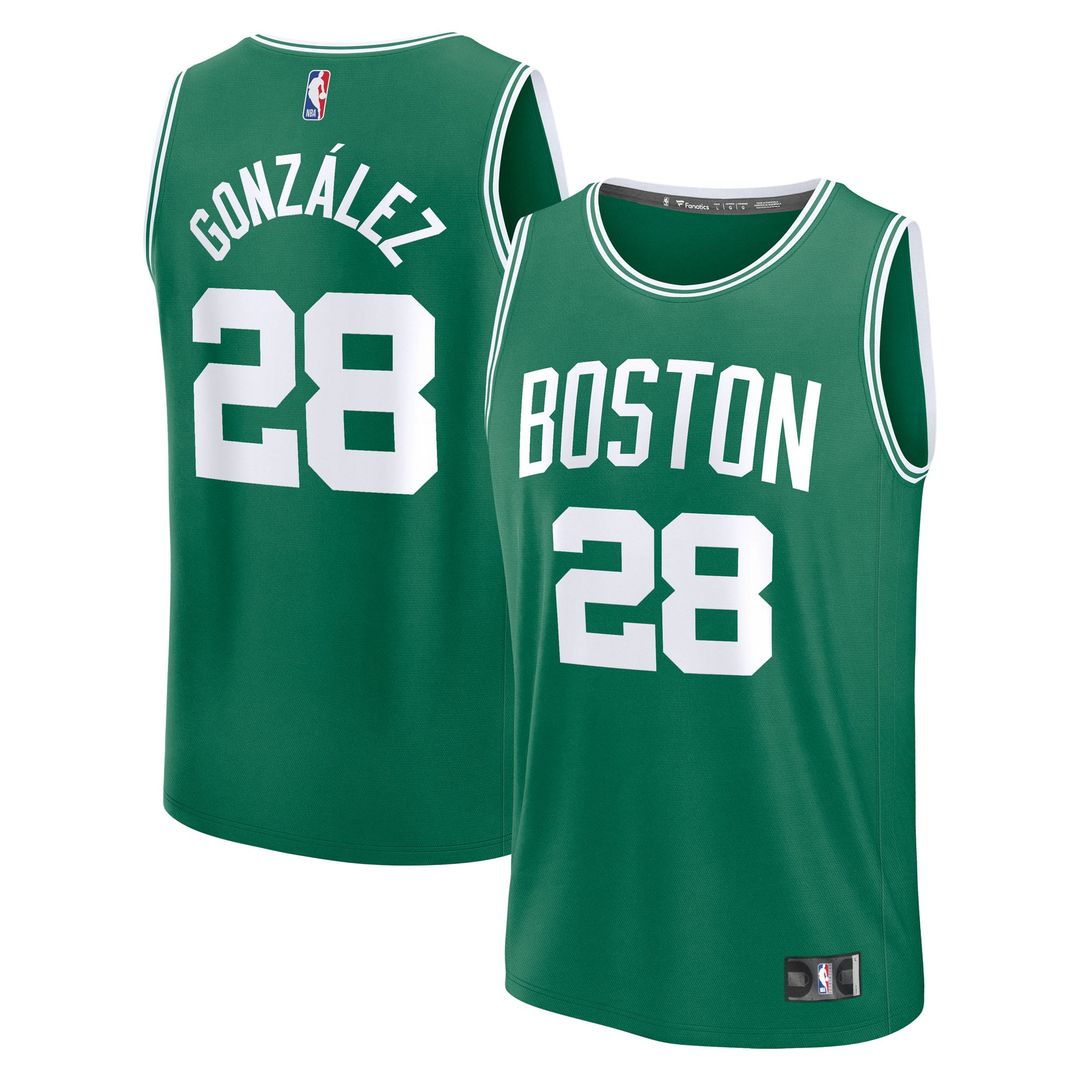 Hugo Gonzalez Boston Celtics Fanatics Youth 2025 NBA Draft First Round Pick Fast Break Replica Jersey - Icon Edition - Kelly Green | Fan Gear