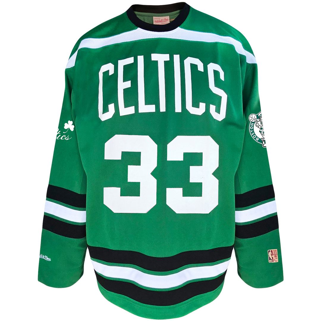 Larry Bird Boston Celtics Mitchell & Ness Big & Tall NBA Hockey Jersey - Kelly Green | Fan Gear