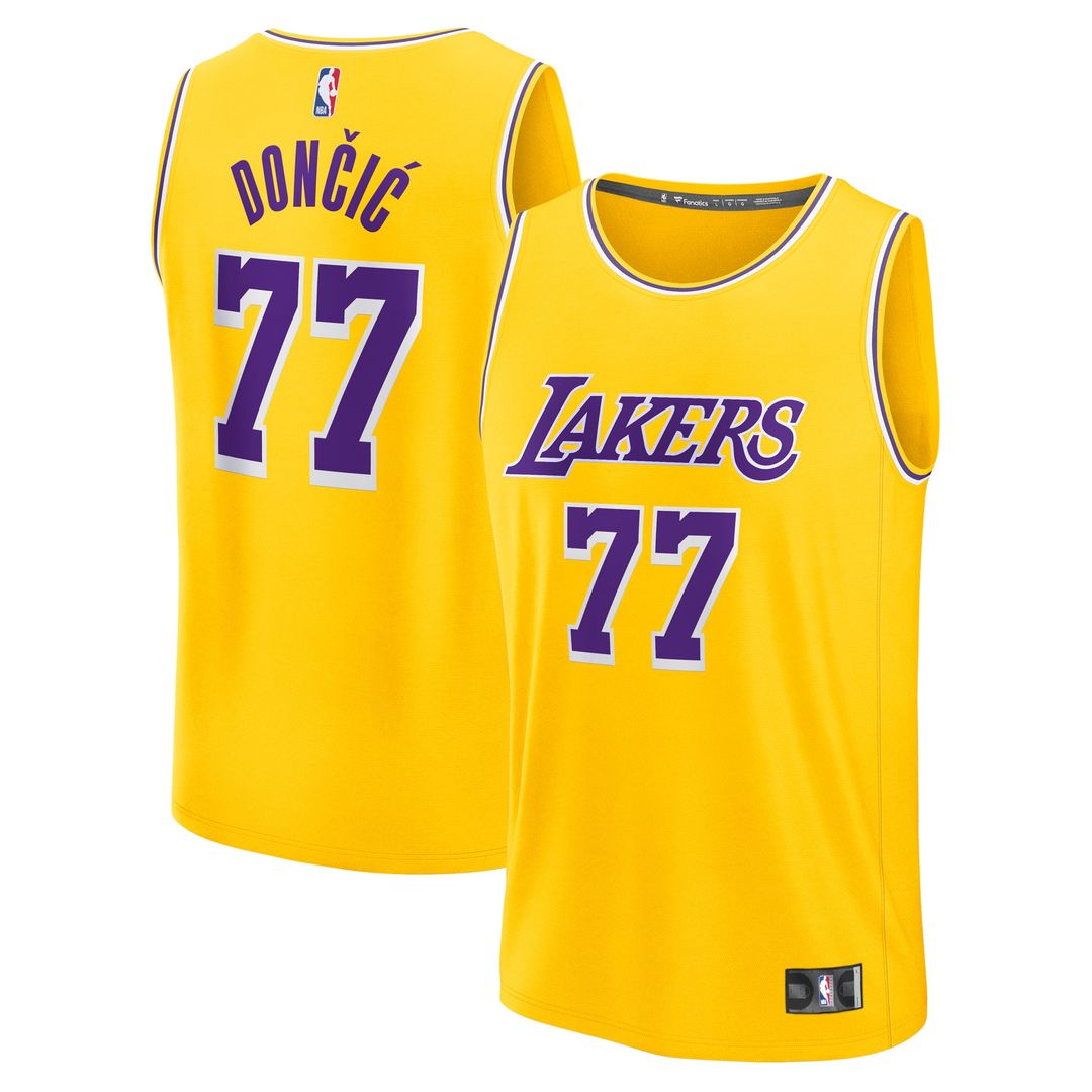 Luka Dončić Los Angeles Lakers Fanatics Fast Break Replica Player Jersey - Icon Edition - Gold | NBA Fan Gear