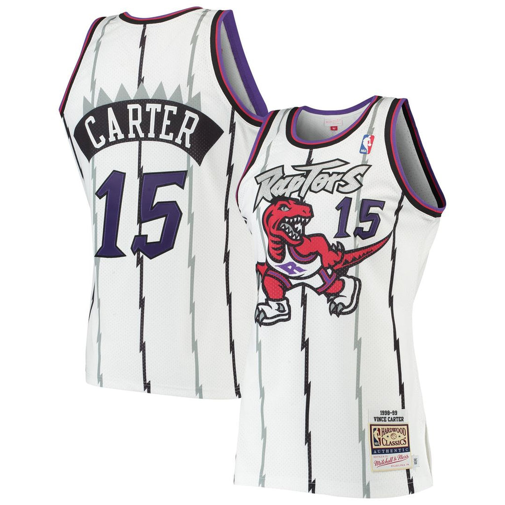 Vince Carter Toronto Raptors Mitchell & Ness 1998/ 99 Hardwood Classics Authentic Jersey - White | NBA Fan Gear