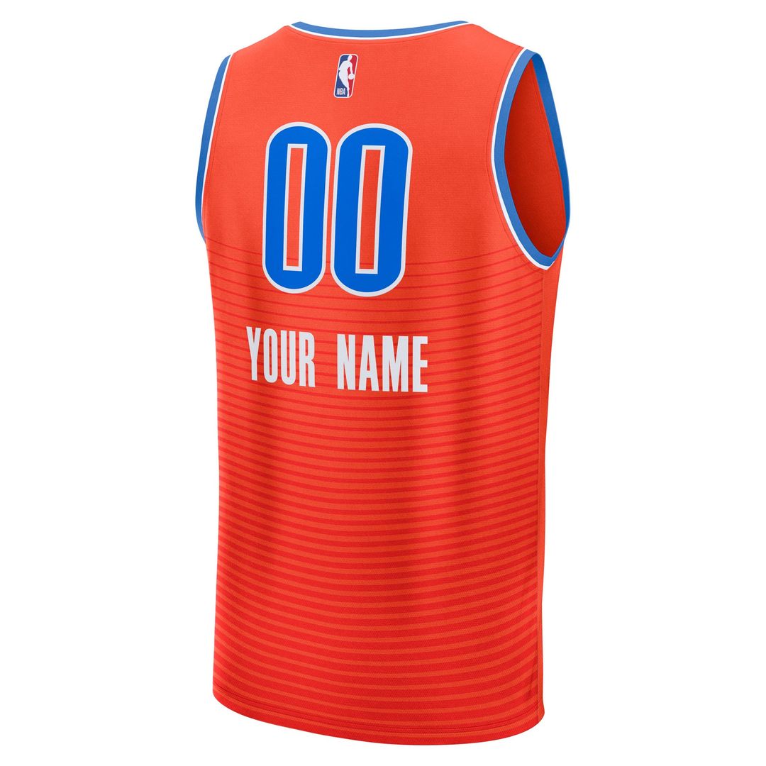 Oklahoma City Thunder Fanatics Youth Fast Break Custom Jersey - Statement Edition - Orange | NBA Fan Gear