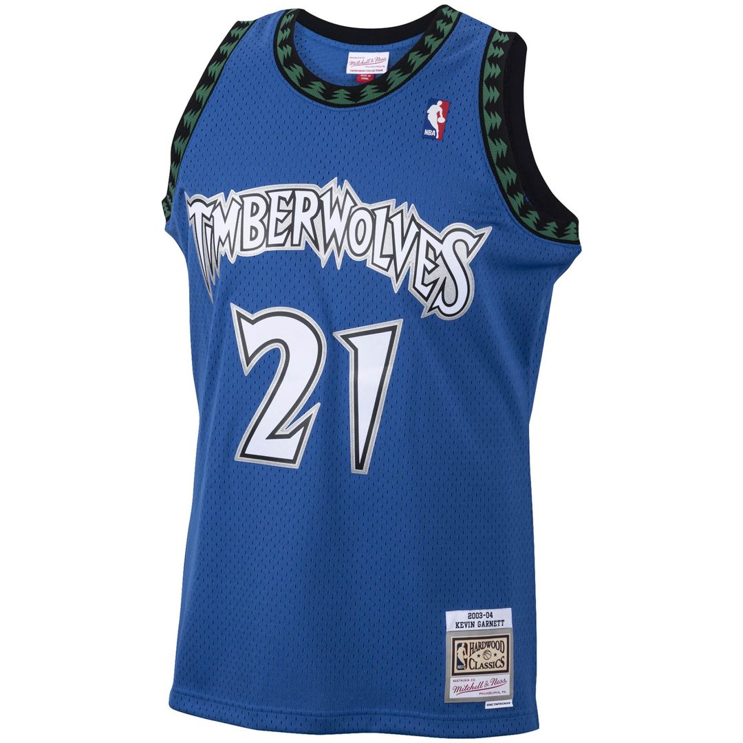 Kevin Garnett Minnesota Timberwolves Mitchell & Ness 2003/ 04 Hardwood Classics Swingman Jersey - Blue | NBA Fan Gear
