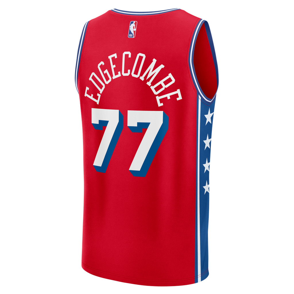 VJ Edgecombe Philadelphia 76ers Fanatics Fast Break Replica Player Jersey - Statement Edition - Red | NBA Fan Gear