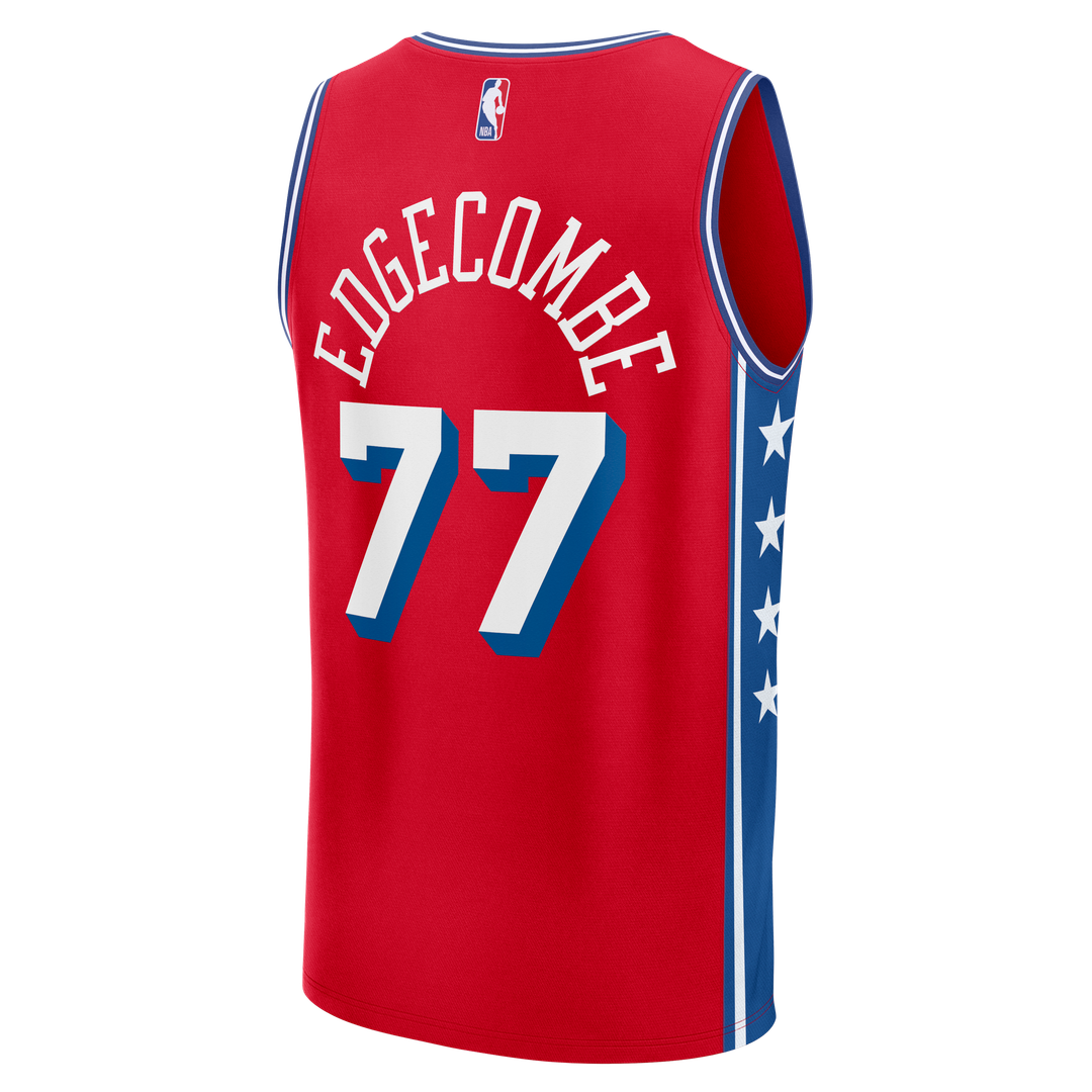 VJ Edgecombe Philadelphia 76ers Fanatics Fast Break Replica Player Jersey - Statement Edition - Red | NBA Fan Gear