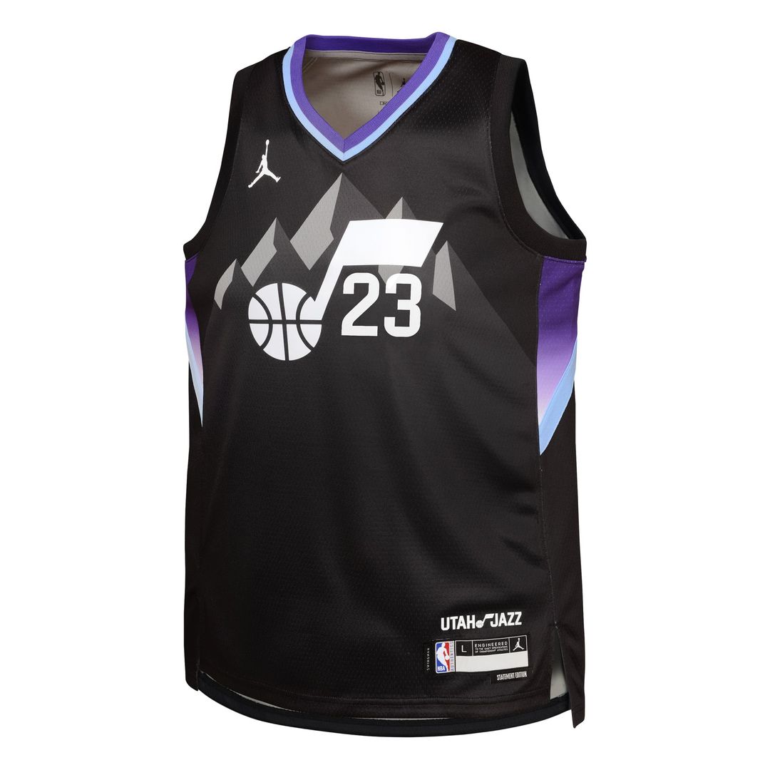 Lauri Markkanen Utah Jazz Jordan Brand Youth Swingman Jersey - Statement Edition - Black | NBA Fan Gear