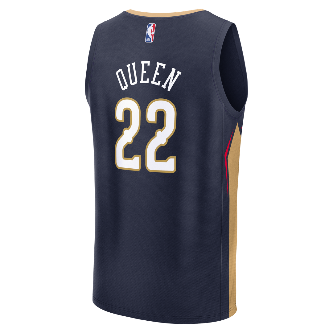 Derik Queen New Orleans Pelicans Fanatics Fast Break Replica Jersey - Icon Edition - Navy | NBA Fan Gear