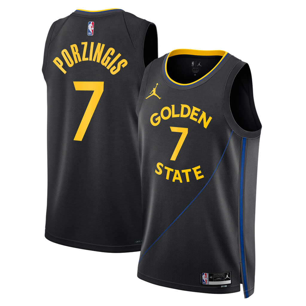 Kristaps Porziņģis Golden State Warriors Jordan Brand Unisex Swingman Jersey - Statement Edition - Black | NBA Fan Gear