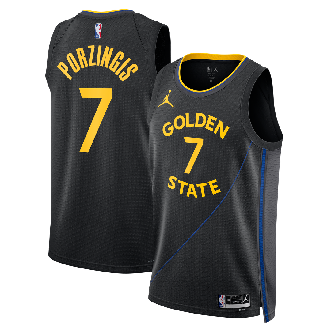Kristaps Porziņģis Golden State Warriors Jordan Brand Unisex Swingman Jersey - Statement Edition - Black | NBA Fan Gear