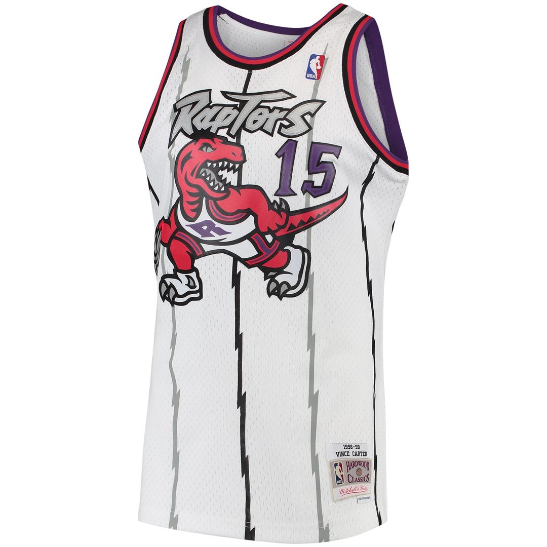 Vince Carter Toronto Raptors Mitchell & Ness 1998/ 99 Hardwood Classics Swingman Jersey - White | NBA Fan Gear