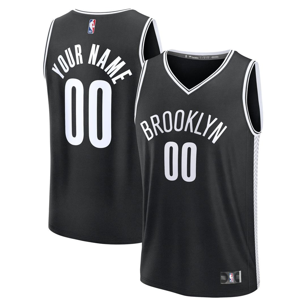 Brooklyn Nets Fanatics Fast Break Custom Jersey - Icon Edition - Black | NBA Fan Gear