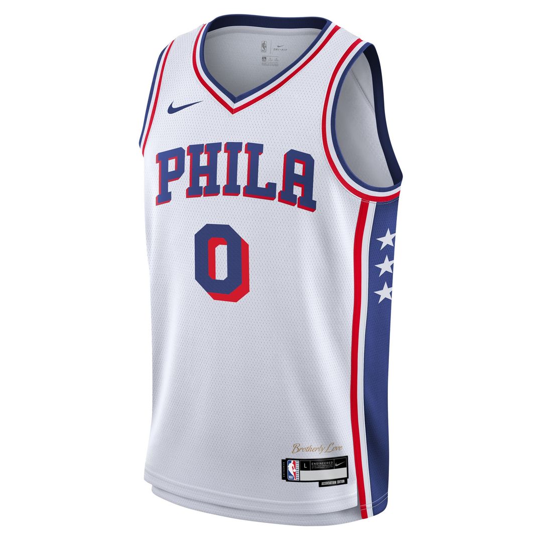 Tyrese Maxey Philadelphia 76ers Nike Youth Association Swingman Jersey - White | NBA Fan Gear