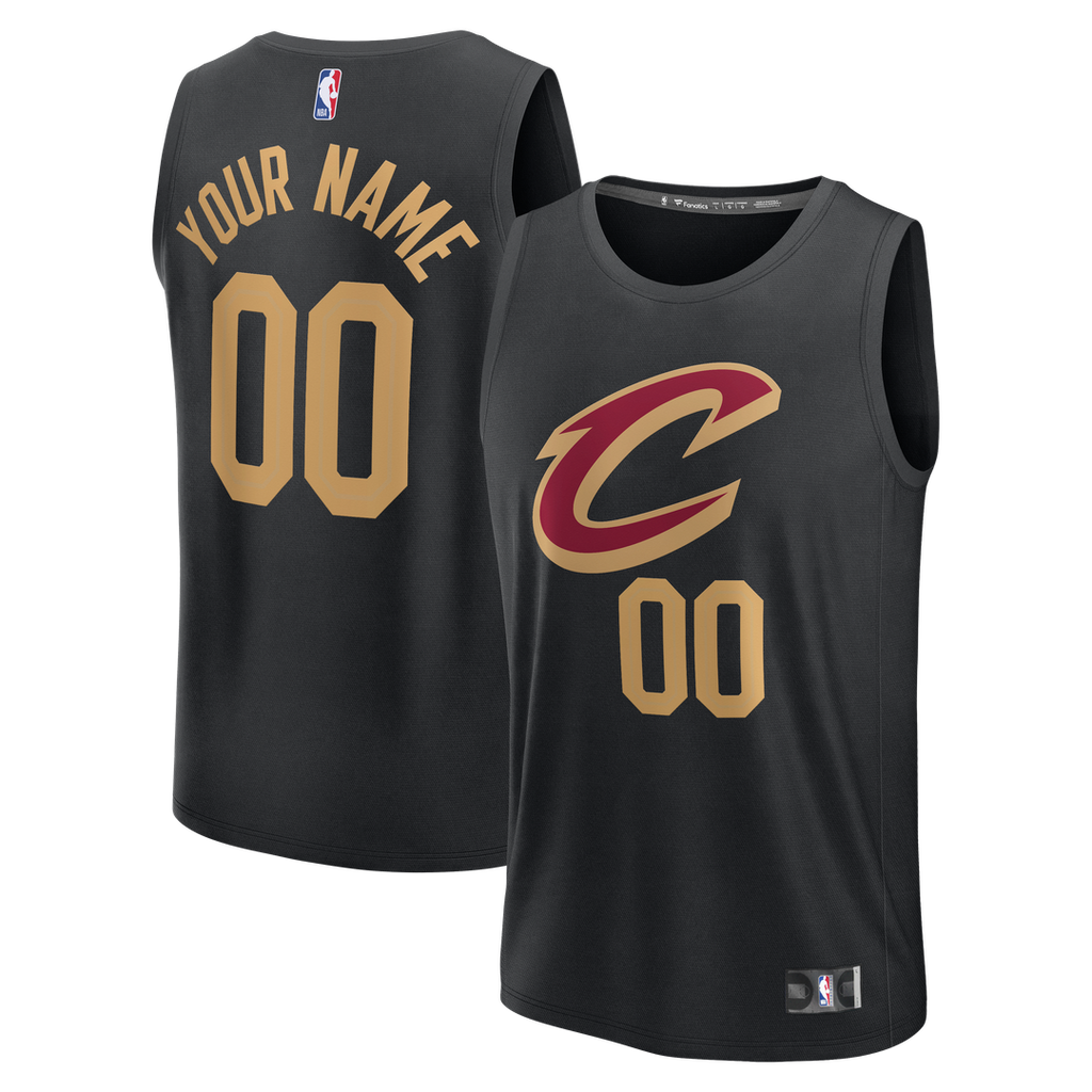 Cleveland Cavaliers Fanatics Youth Fast Break Custom Jersey - Statement Edition - Black | NBA Fan Gear