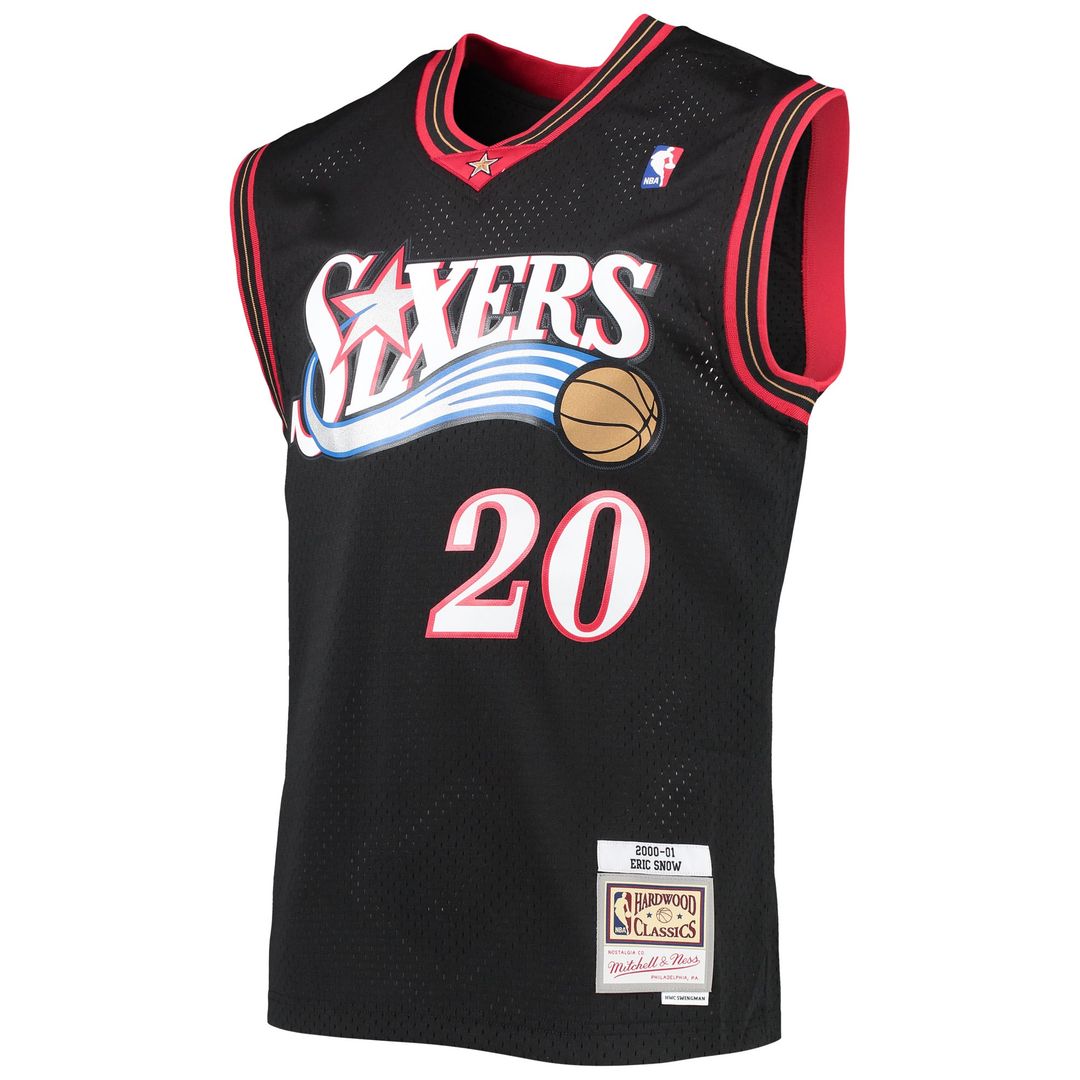 Eric Snow Philadelphia 76ers Mitchell & Ness 2000/ 01 Hardwood Classics Swingman Jersey - Black | NBA Fan Gear