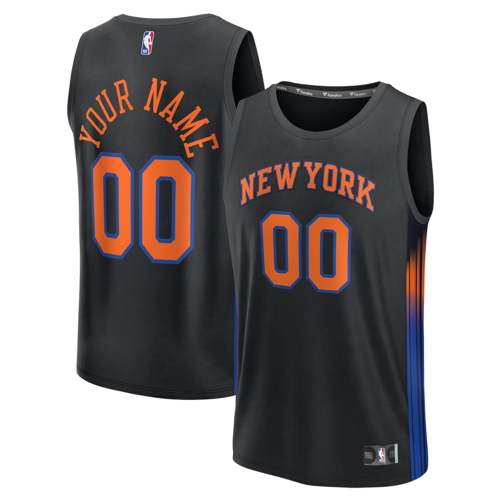 New York Knicks Fanatics Youth Fast Break Custom Jersey - Statement Edition - Black | NBA Fan Gear