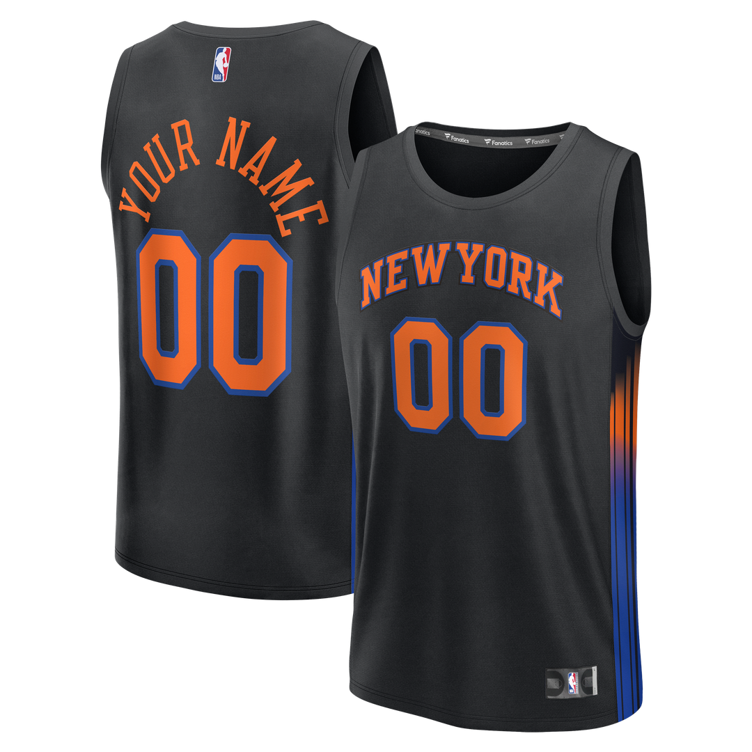 New York Knicks Fanatics Youth Fast Break Custom Jersey - Statement Edition - Black | NBA Fan Gear