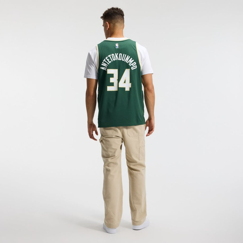 Giannis Antetokounmpo Milwaukee Bucks Fanatics Fast Break Replica Player Jersey - Icon Edition - Hunter Green | NBA Fan Gear