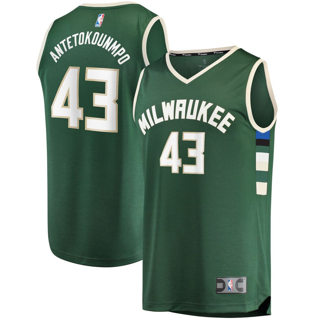 Thanasis Antetokounmpo Milwaukee Bucks Fanatics Fast Break Replica Player Jersey - Icon Edition - Hunter Green | NBA Fan Gear