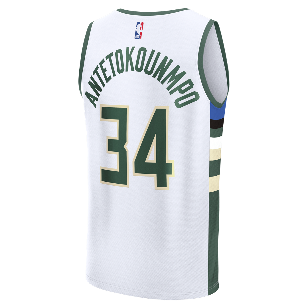 Giannis Antetokounmpo Milwaukee Bucks Fanatics Fast Break Replica Player Jersey - Association Edition - White | NBA Fan Gear