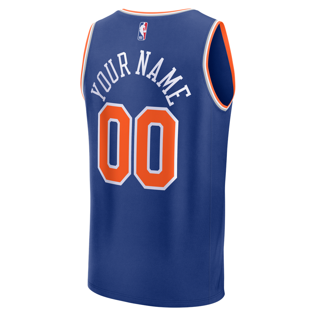 New York Knicks Fanatics Youth 2026 NBA Finals Fast Break Custom Jersey - Icon Edition - Blue | Fan Gear