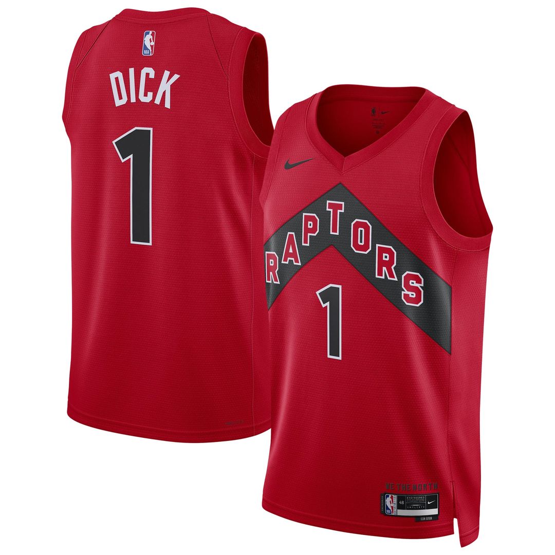 Gradey Dick Toronto Raptors Nike Unisex Swingman Player Jersey - Icon Edition - Red | NBA Fan Gear
