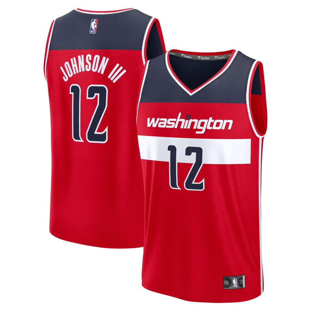 Tre Johnson III Washington Wizards Fanatics Youth 2025 NBA Draft First Round Pick Fast Break Replica Jersey - Icon Edition - Red | Fan Gear
