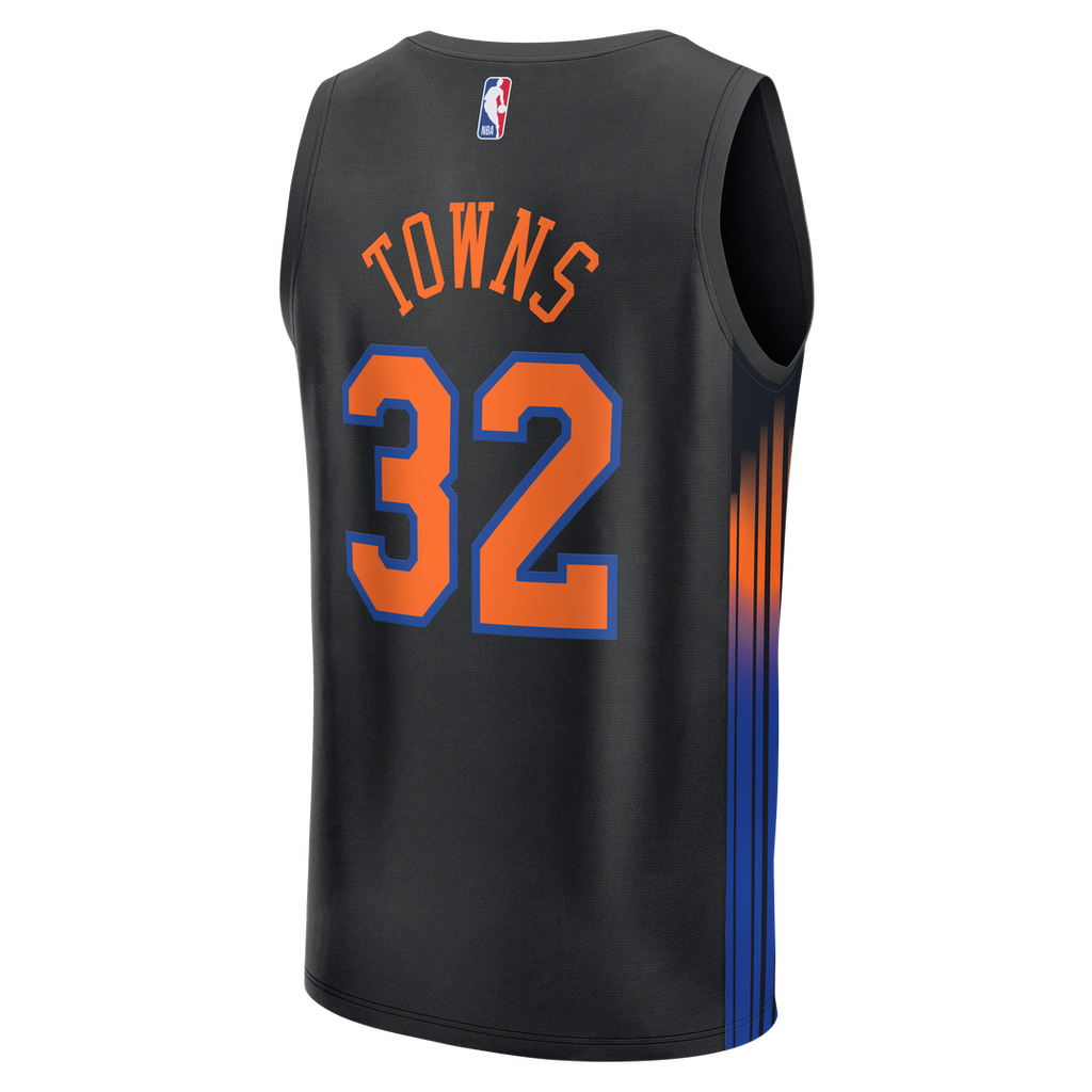 Karl-Anthony Towns New York Knicks Fanatics Youth Fast Break Jersey - Statement Edition - Black | NBA Fan Gear