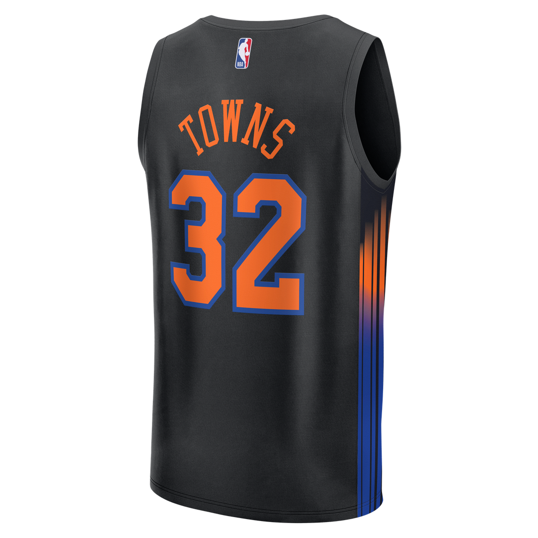 Karl-Anthony Towns New York Knicks Fanatics Youth Fast Break Jersey - Statement Edition - Black | NBA Fan Gear