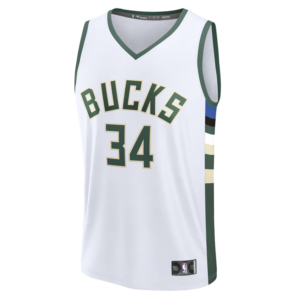 Giannis Antetokounmpo Milwaukee Bucks Fanatics Fast Break Replica Player Jersey - Association Edition - White | NBA Fan Gear